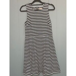 LOFT Women's Striped Sleeveless Fit Flare Dress Navy White‎ Size 12